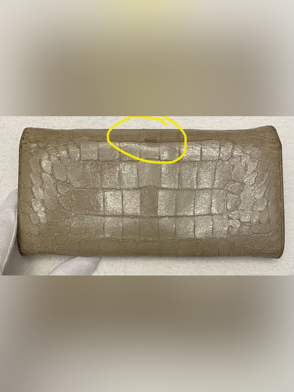 Miu Miu Authentic Vintage Earthy Green Croc-Embossed Long Wallet - Picture 3 of 16